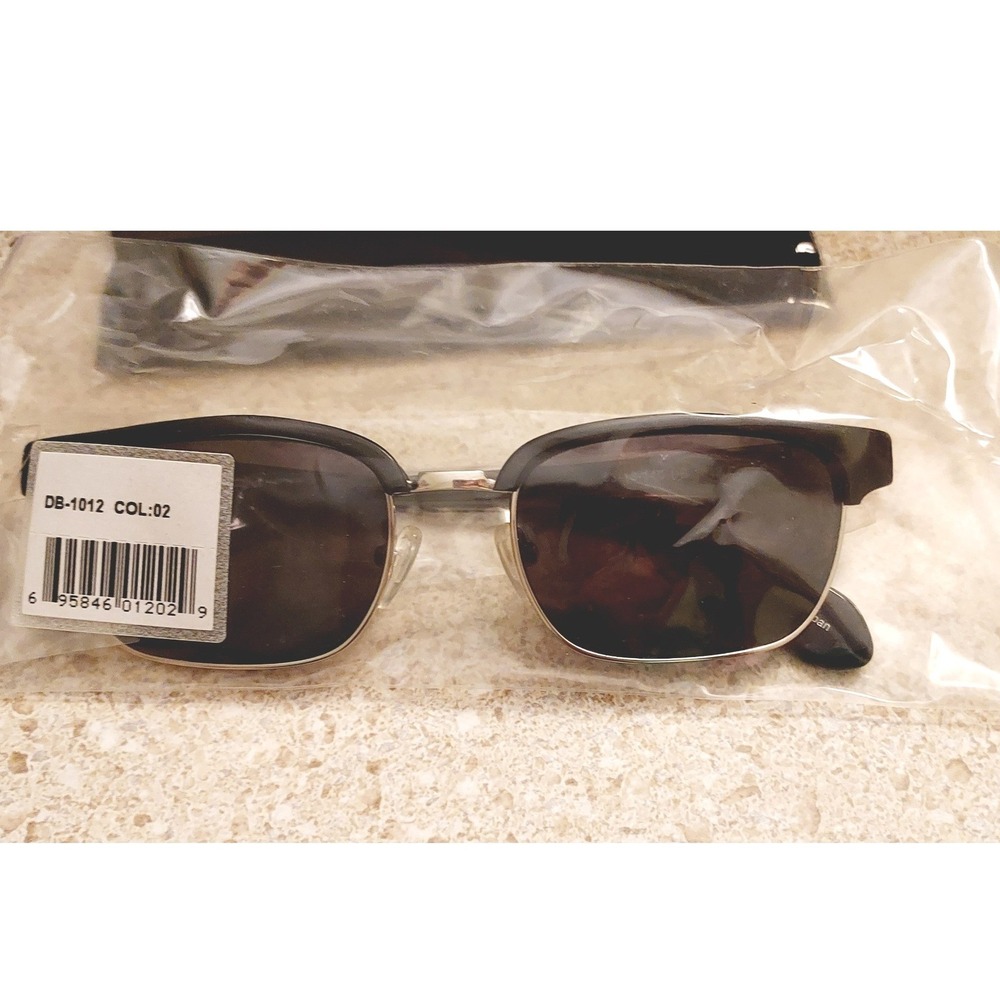 Blakened Sunglasses DB-1012 Unisex OS Black Silver Browline Wayfarer Inspired